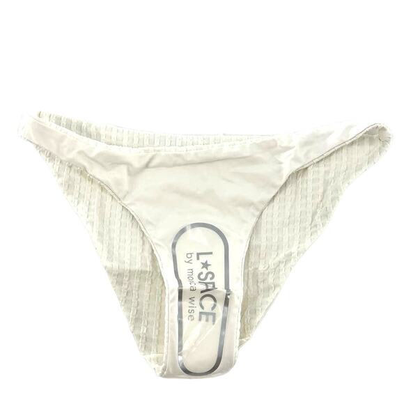 L*Space Textured Camacho Bikini Bottom Classic In Cream S - Picture 5 of 11